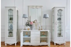 Arrediorg Credenza provenzale bianca in legno 2 ante e 4 cassetti PRINCESS 887