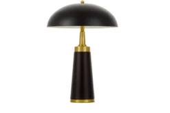 Arrediorg Lampada a fungo da tavolo nera e ottone FULTON