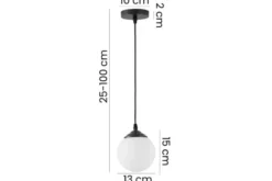 Arrediorg Lampada a sfera nera pendente FINO W1