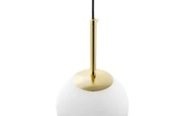 Arrediorg Lampada a sospensione a sfera bianca oro FREDICA W1