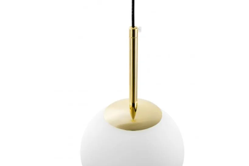 Arrediorg Lampada a sospensione a sfera bianca oro FREDICA W1