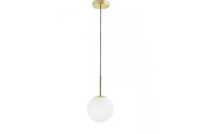 Arrediorg Lampada a sospensione a sfera bianca oro FREDICA W1