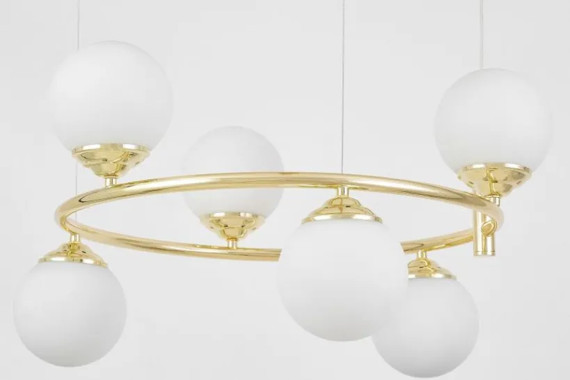 Arrediorg LAMPADA A SOSPENSIONE CLASSICA ORO FINO RING W6