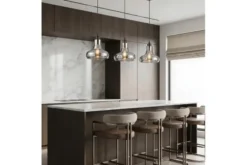 Arrediorg Lampada a sospensione design moderno vetro fumè AVONI