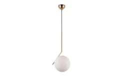 Arrediorg Lampada a sospensione di design a sfera in vetro SORENTO D20 Ottone