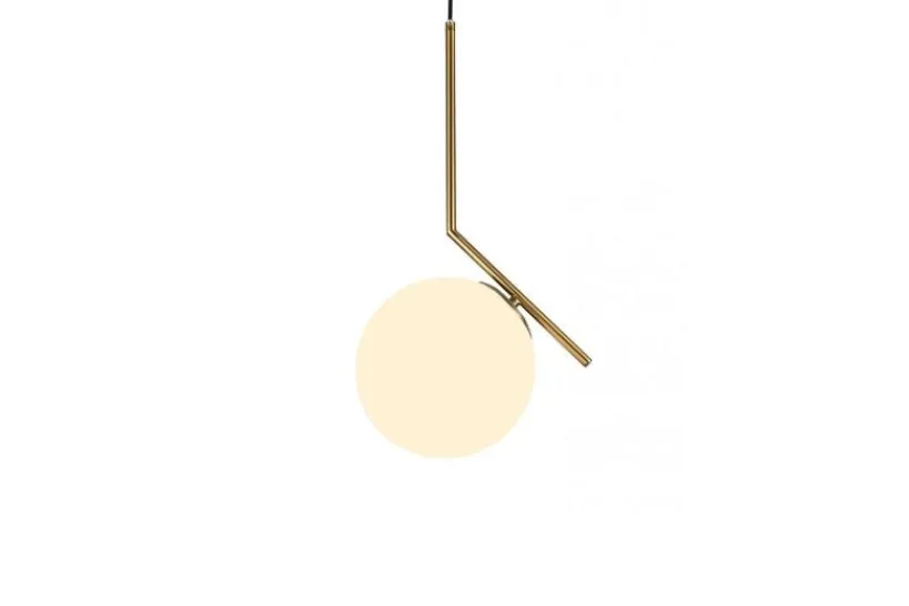 Arrediorg Lampada a sospensione di design a sfera in vetro SORENTO D20 Ottone