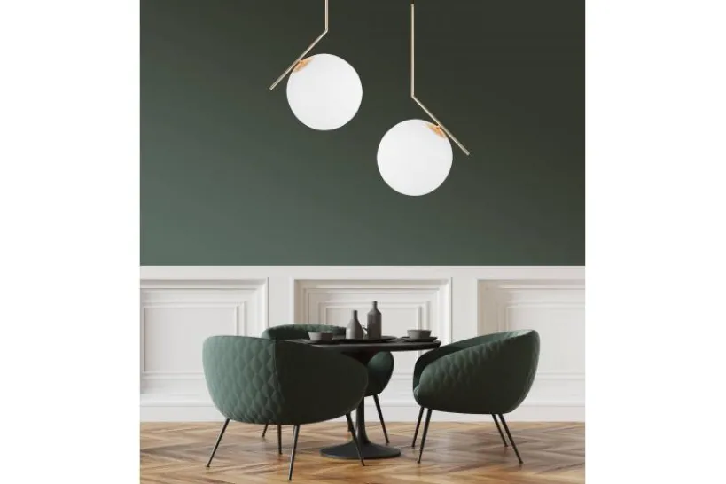 Arrediorg Lampada a sospensione di design a sfera oro caldo SORENTO D30