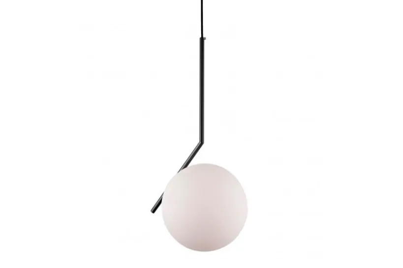 Arrediorg Lampada a sospensione di design a sfera in vetro bianco SORENTO D20