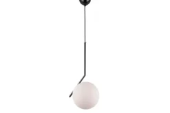 Arrediorg Lampada a sospensione di design a sfera in vetro bianco SORENTO D20