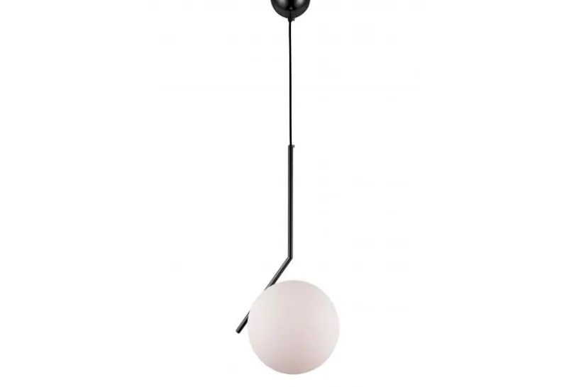 Arrediorg Lampada a sospensione di design a sfera in vetro bianco SORENTO D20