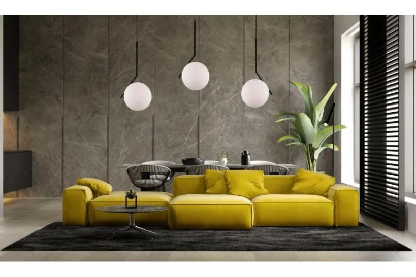 Arrediorg Lampada a sospensione di design a sfera in vetro bianco SORENTO D20