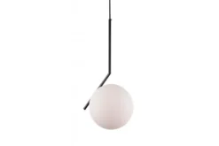 Arrediorg Lampada a sospensione di design a sfera in vetro bianco SORENTO D20