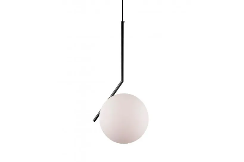 Arrediorg Lampada a sospensione di design a sfera in vetro bianco SORENTO D20