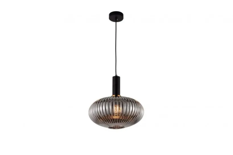Arrediorg Lampada a sospensione di design a sfera in vetro fumo FLORI