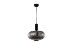 Arrediorg Lampada a sospensione di design a sfera in vetro fumo FLORI