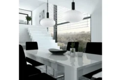Arrediorg Lampada a sospensione di design a sfera in vetro FLORI Bianco e