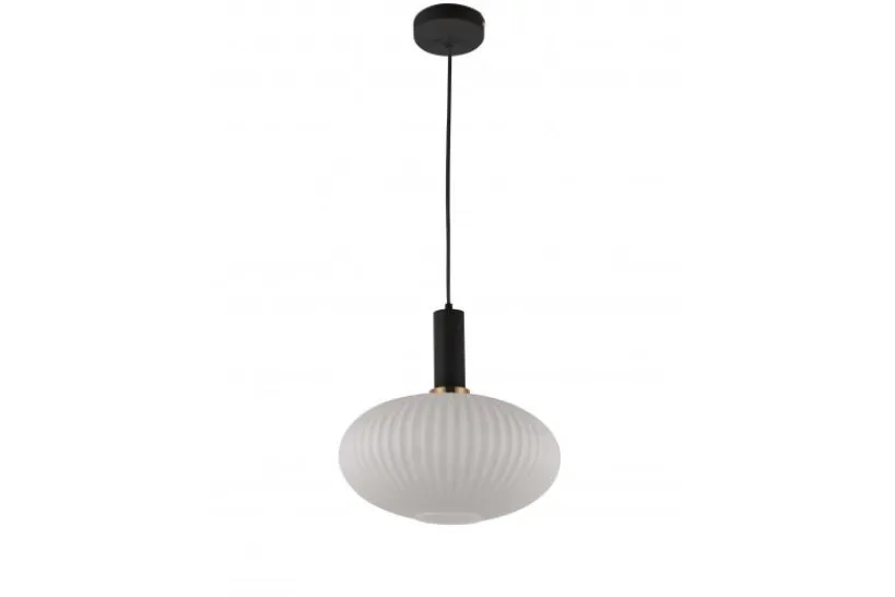 Arrediorg Lampada a sospensione di design a sfera in vetro FLORI Bianco e