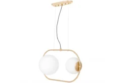 Arrediorg Lampada a sospensione doppia sfera metallo dorato PANARI PRO