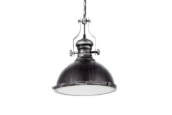 Arrediorg Lampada a sospensione in stile industriale vintage ELIGIO W1 argento antico con