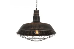 Arrediorg Lampada a sospensione in stile industriale vintage ARIGIO D35 oro antico con