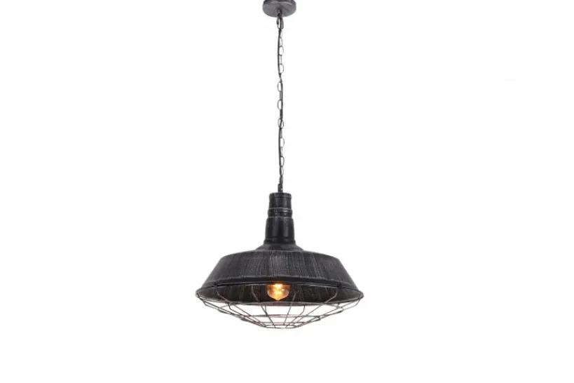 Arrediorg Lampada a sospensione in stile industriale vintage ARIGIO D35 antico con nero