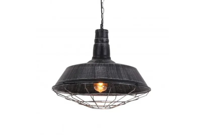 Arrediorg Lampada a sospensione in stile industriale vintage ARIGIO D35 antico con nero