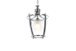 Arrediorg Lampada a sospensione in stile industriale vintage di metallo cromato BROOKLYN W1