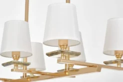 Arrediorg LAMPADA A SOSPENSIONE LIMERA BIANCA E ORO W6