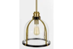 Arrediorg LAMPADA A SOSPENSIONE LOFT NERA E OTTONE BRANSON
