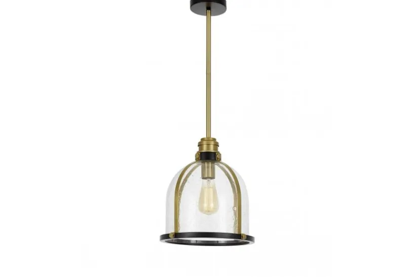 Arrediorg LAMPADA A SOSPENSIONE LOFT NERA E OTTONE BRANSON