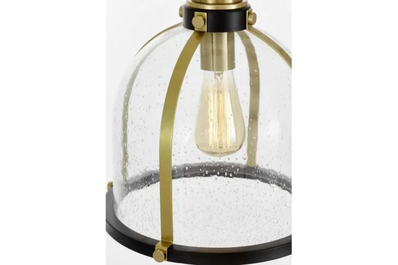 Arrediorg LAMPADA A SOSPENSIONE LOFT NERA E OTTONE BRANSON