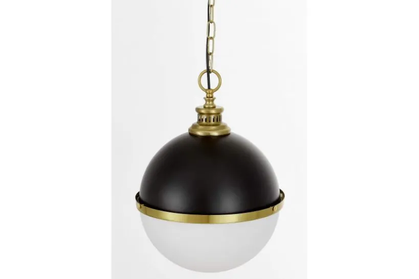 Arrediorg LAMPADA A SOSPENSIONE LOFT NERA E OTTONE LARGO