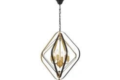 Arrediorg LAMPADA A SOSPENSIONE MODERNA NERA E OTTONE ZEWA W6