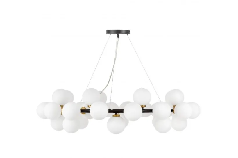 Arrediorg LAMPADA A SOSPENSIONE MODERNA NERA E OTTONE MARSIADA W40