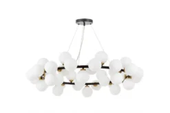 Arrediorg LAMPADA A SOSPENSIONE MODERNA NERA E OTTONE MARSIADA W40