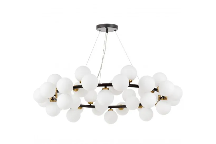 Arrediorg LAMPADA A SOSPENSIONE MODERNA NERA E OTTONE MARSIADA W40