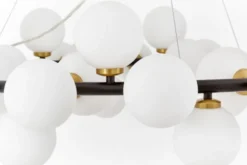 Arrediorg LAMPADA A SOSPENSIONE MODERNA NERA E OTTONE MARSIADA W40
