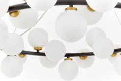 Arrediorg LAMPADA A SOSPENSIONE MODERNA NERA E OTTONE MARSIADA W40