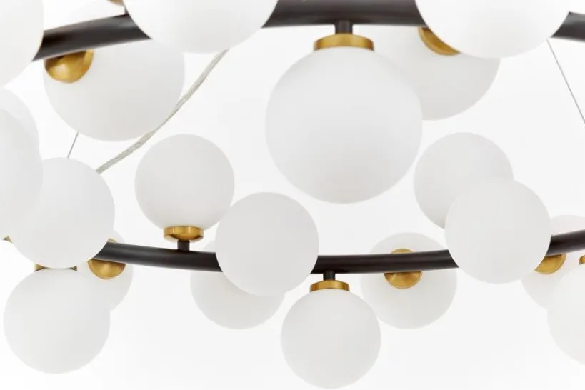 Arrediorg LAMPADA A SOSPENSIONE MODERNA NERA E OTTONE MARSIADA W40