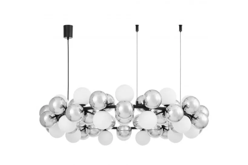 Arrediorg LAMPADA A SOSPENSIONE MODERNA NERA SAONA W60