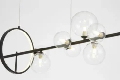 Arrediorg LAMPADA A SOSPENSIONE MODERNA NERA MERIDO W7