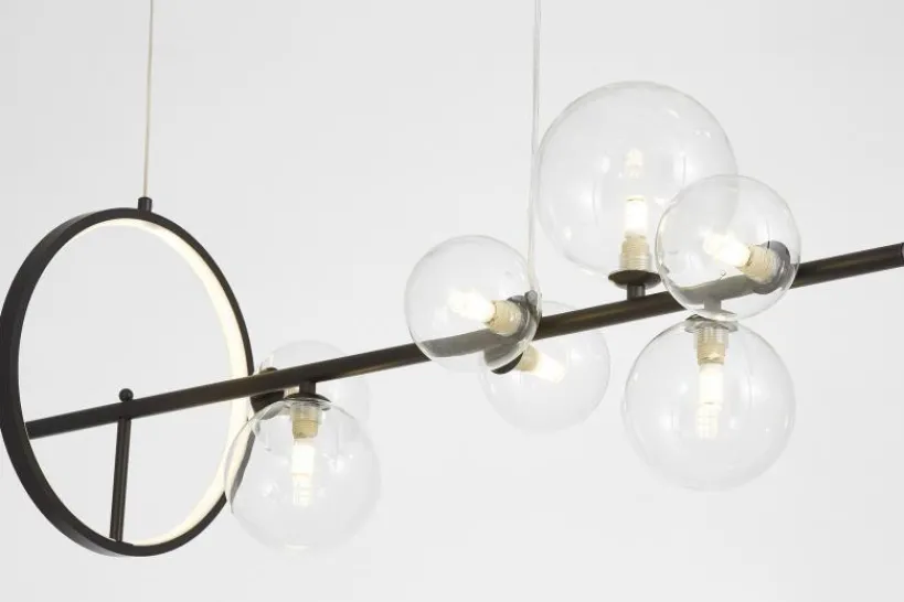 Arrediorg LAMPADA A SOSPENSIONE MODERNA NERA MERIDO W7