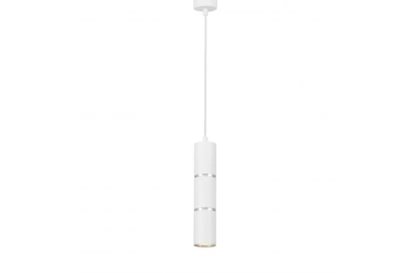 Arrediorg LAMPADA A SOSPENSIONE MODERNA A TUBO BIANCO E ASTI W1