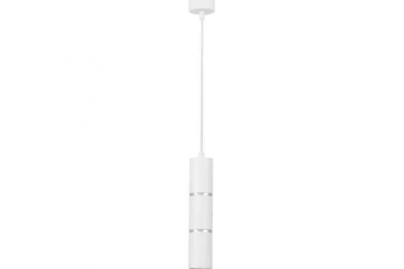 Arrediorg LAMPADA A SOSPENSIONE MODERNA A TUBO BIANCO E ASTI W1
