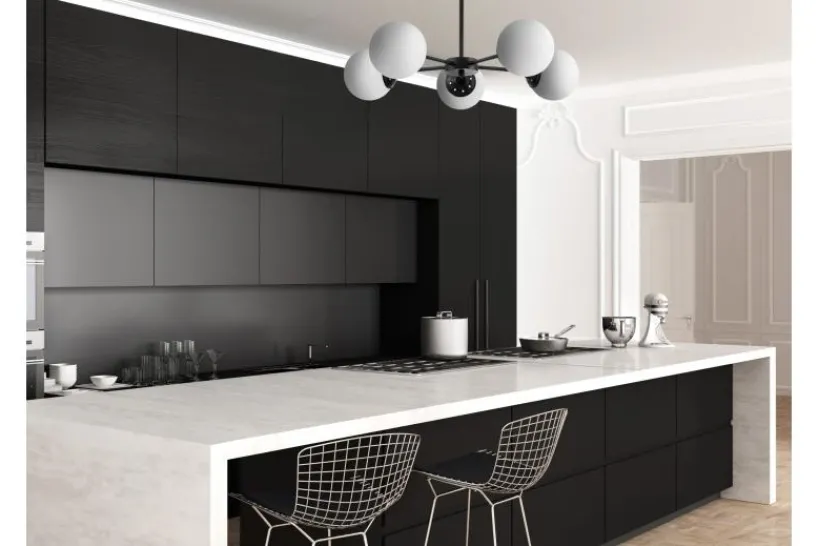 Arrediorg LAMPADA A SOSPENSIONE MODERNA NERA FINO RING W5