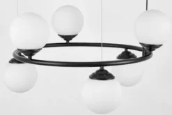 Arrediorg LAMPADA A SOSPENSIONE MODERNA NERA FINO RING W6