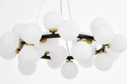 Arrediorg LAMPADA A SOSPENSIONE MODERNA NERA E OTTONE MARSIADA W25