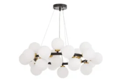 Arrediorg LAMPADA A SOSPENSIONE MODERNA NERA E OTTONE MARSIADA W25