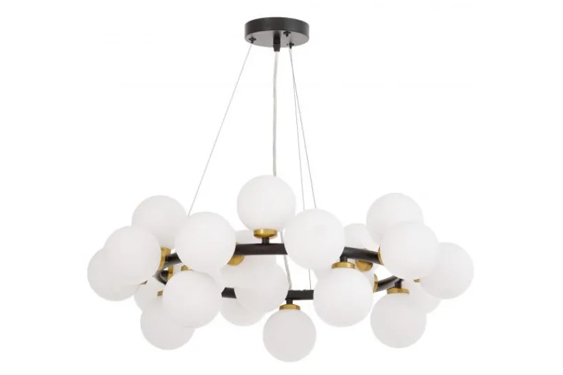 Arrediorg LAMPADA A SOSPENSIONE MODERNA NERA E OTTONE MARSIADA W25