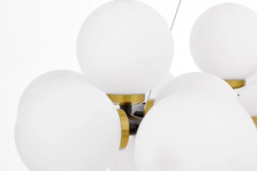 Arrediorg LAMPADA A SOSPENSIONE MODERNA NERA E OTTONE MARSIADA W25